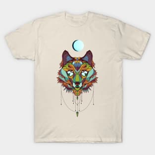 Full Moon Wolf Sacred Geometry T-Shirt